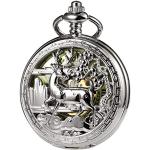 Relojes plateado con cadena para San Valentín Manual 24h con correa de plata vintage con logo para mujer 