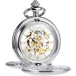 Relojes plateado de acero con cadena para San Valentín Manual con correa de plata vintage con logo para mujer 