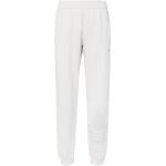 Pantalones grises de algodón de cintura alta con logo adidas Trefoil para mujer 