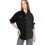 Camisas negras de algodón de manga larga manga larga informales Trendyol talla M para mujer 