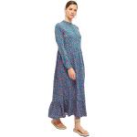 Trendyol Woman Design Maxi Skater Standing Collar Woven Dress Vestido, Blue, 40 para Mujer