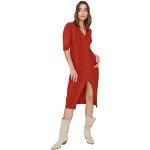 Vestidos informales rojos maxi con escote V informales de punto Trendyol talla M para mujer 