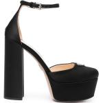 Zapatos negros de goma con plataforma con tacón cuadrado con logo Prada talla 40 para mujer 