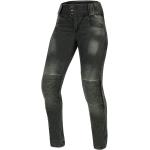 Pantalones grises de denim de motociclismo rebajados para mujer 