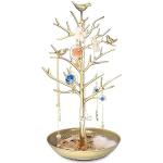 TRIXES Soporte para árbol de joyería estilo dorado – Pájaros vintage – Cuelga tus joyas – Torre organizadora colgante – Soporte de exhibición