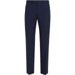 Pantalones azul marino de licra de lino ancho W46 Ermenegildo Zegna para hombre 