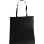Tote bags negras de poliuretano rebajadas con logo Trussardi para mujer 