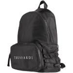 Mochilas negras de tela para portátil con bolsillos exteriores con logo Trussardi para hombre 
