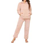 Pijamas rosas de franela dos piezas rebajados para navidad tallas grandes informales talla XL para mujer 