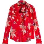 Blusas estampadas rojas de invierno con escote V floreadas Twinset con motivo de flores talla S para mujer 