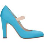 Zapatos azules de cuero de tacón con tacón cuadrado Twinset talla 39 para mujer 