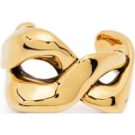Brazaletes dorados de latón vintage con logo Alexander McQueen para mujer 