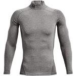 Camisetas grises de poliester de compresión rebajadas de invierno transpirables Under Armour talla XS para hombre 