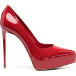 Zapatillas rojas de goma de piel con tacón más de 9cm LE SILLA talla 40,5 para mujer 