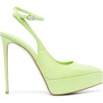 Zapatos verdes de goma con plataforma rebajados con tacón más de 9cm con logo LE SILLA talla 39 para mujer 