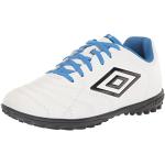 Umbro Boy's Classico XI TF Jr. Soccer Turf Shoe, White/Black/Blue, 5 Little Kid