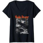 Una Pesadilla En Elm Street Freddy Blanco Y Negro Foto Camiseta Cuello V
