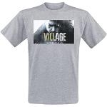 Unbekannt Resident Evil Village - Camiseta para Hombre, Color Gris Jaspeado Gris XXL