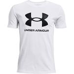 Camisetas blancas de poliester de manga corta infantiles con logo Under Armour Sportstyle 