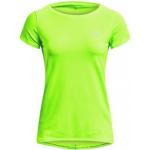 Camisetas deportivas verdes de tejido de malla rebajadas transpirables perforadas Under Armour Surge para mujer 