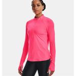 Camisetas deportivas rosas de poliester rebajadas Under Armour Qualifier talla L para mujer 