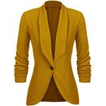 Chaquetas amarillas de gasa de traje  tres cuartos transpirables oficinas talla L para mujer 