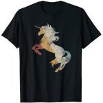 Camisetas estampada negras de encaje vintage de encaje con motivo de unicornios talla S para hombre 