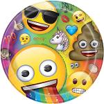 Platos multicolor de plástico Emoji UNIQUE 23 cm de diámetro 