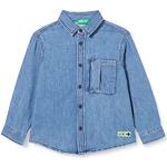 Camisas azules de algodón con bolsillo infantiles United Colors of Benetton 