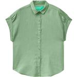 Camisas verdes de lino de lino  United Colors of Benetton talla M para mujer 