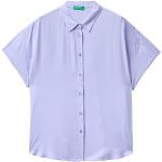 Camisas lila de viscosa de manga corta manga corta United Colors of Benetton talla S para mujer 