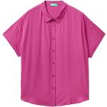 Camisas rosas de viscosa de manga corta manga corta United Colors of Benetton talla L para mujer 