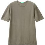 Camisetas verde militar de algodón de manga corta tallas grandes manga corta militares de punto United Colors of Benetton talla XXL para hombre 