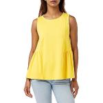 Camisetas fruncidas amarillas de algodón con cuello redondo United Colors of Benetton talla M para mujer 