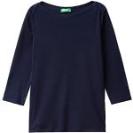 Camisetas azules de tirantes  manga larga con cuello barco United Colors of Benetton talla M para mujer 