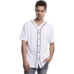 Camisetas baseball blancas de tejido de malla rebajadas manga corta Clásico Urban Classics talla M para hombre 