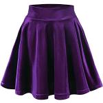 Minifaldas lila de terciopelo mini vintage talla L para mujer 