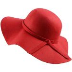 Sombreros Bombín rojos de lana de invierno vintage talla M para mujer 