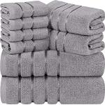Juegos de toallas grises de algodón rebajados 30x30 en pack de 8 piezas 