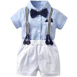 Camisas azules celeste de algodón de manga corta infantiles formales Recién Nacido para bebé 