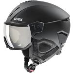 uvex instinct visor, casco de esquí robusto unisex, con visera, ajuste de talla individualizado, black matt, 60-62 cm