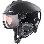 uvex instinct visor pro v, casco de esquí robusto unisex, con visera, ajuste de talla individualizado, black, 53-55 cm