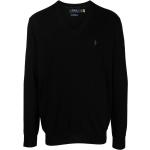 Jerséis negros de jersey de lana manga larga con escote V de punto Ralph Lauren Polo Ralph Lauren para hombre 