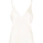 Tops blancos de poliester de tirantes rebajados con tirantes finos sin mangas con escote V Calvin Klein talla XXS de materiales sostenibles para mujer 