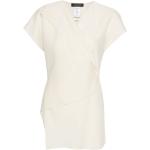 Blusas blancas de seda de seda  manga corta con escote V FABIANA FILIPPI asimétrico talla 3XL para mujer 