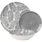 Vajillas grises de porcelana aptas para lavavajillas modernas 20 cm de diámetro en pack de 18 piezas 