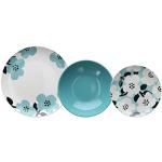 Sets de platos multicolor de porcelana floreados Tognana 20 cm de diámetro en pack de 18 piezas para 6 personas 