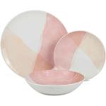 Vajillas rosa pastel de porcelana aptas para lavavajillas 20 cm de diámetro en pack de 18 piezas 