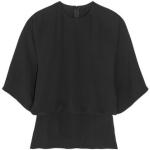 Tops negros de seda manga larga con cuello redondo Valentino Garavani talla L para mujer 