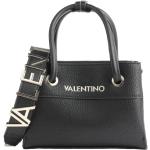 Valentino by Mario Valentino, Bolso Mujer Negro Rectangular con Inscripción Valentino en Oro Black, Mujer, Talla: ONE Size